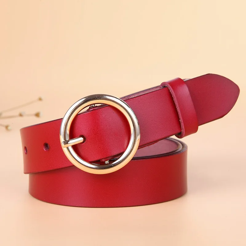 Женский ремень из натуральной воловьей кожи ceinture черный однотонный Повседневный