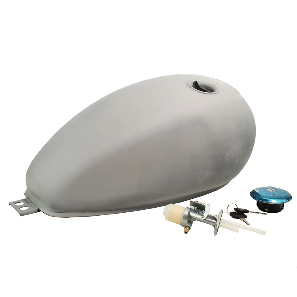 Universal Motorcycle 17L Unpainted Retro Cafe Racer Gas Fuel Tank For
