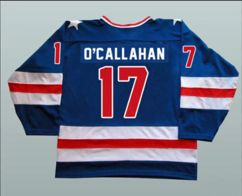 Blue Hockey Jersey Vintage 1980 Miracle On Ice Team USA Jack O'Callahan
