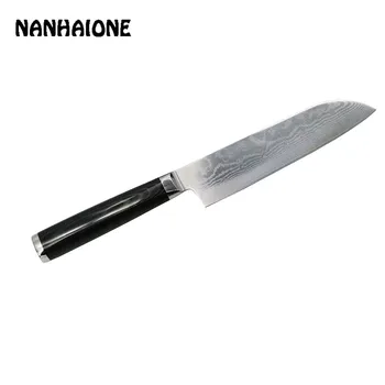 

NANHAIONE Chef Knife 67 Layers New Damascus Steel Knife Micarta Handle Shape 7 Inch Kitchen Utility Japanese Knife CL048