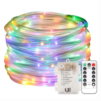 

Led Rainbow Rope Tube String Lights 10M 100Led Battery Powered Waterproof Outdoor Christmas Garden Path Fence Lights with Remote