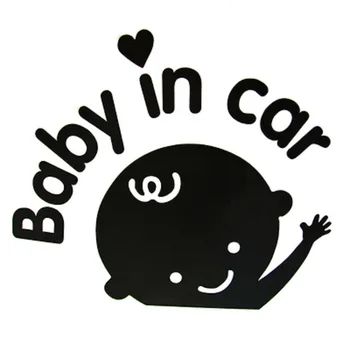 

(50 pieces /lot) Wholesale baby in car vinyl car window stickers decals car styling car sticker