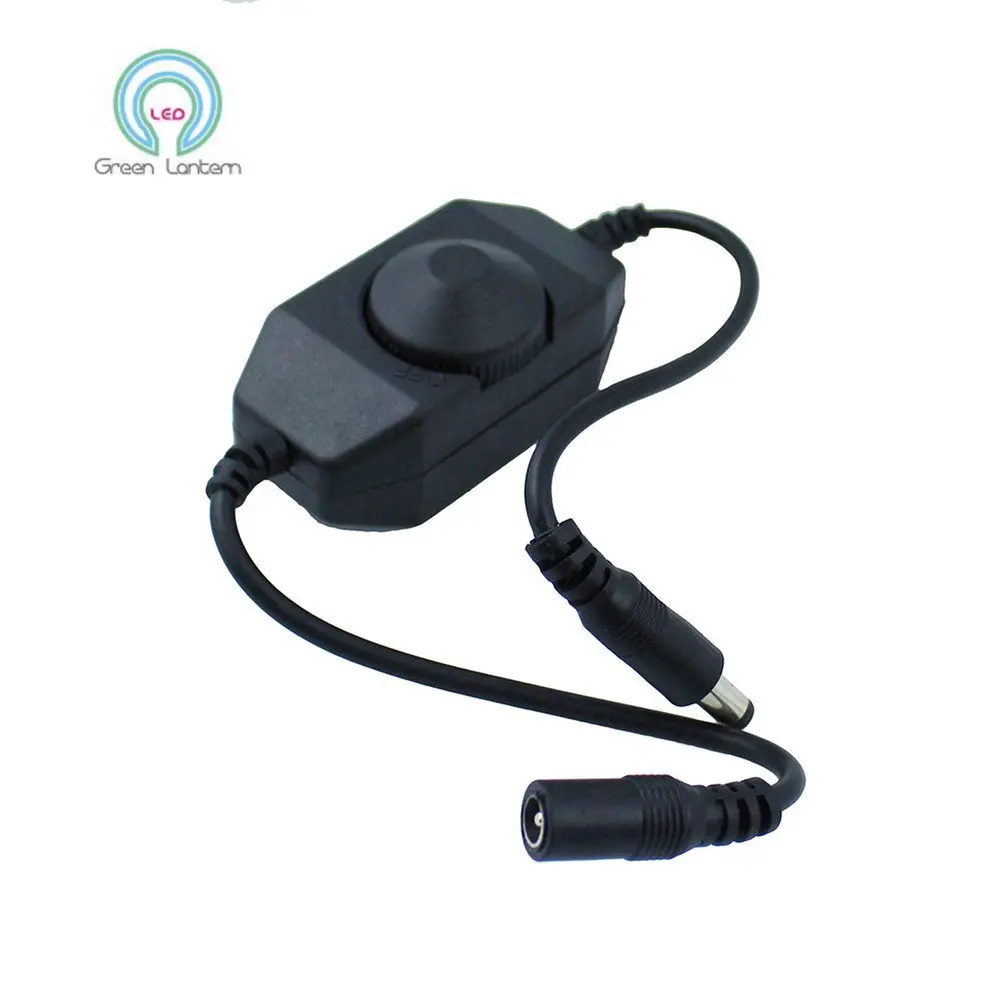 DC12 24V 6A Black Switch LED Dimmer 1 Channel Inline PWM Brightness