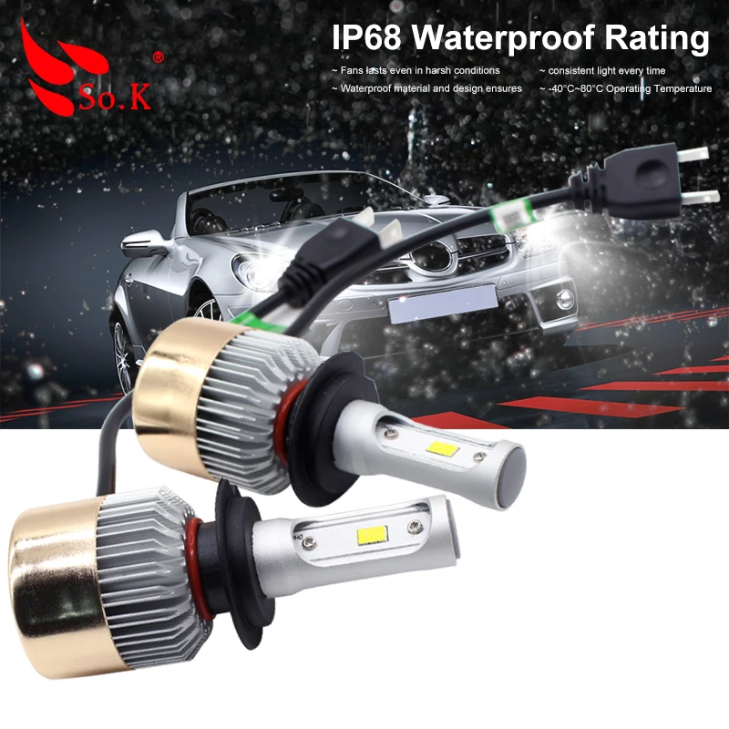 White LED Car Headlight Kit Canbus H7 LED Bulb 12V 48V 40W 8000LM/Pair