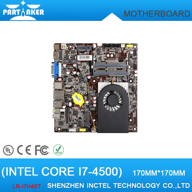 

New Arrival Motherboard LR-i7H45T low power cpu Core i7-4500 Dual Core 1.8G with HDMI VGA Thin Mini ITX Mainboard