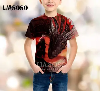 

LIASOSO Summer New Children Sweatshirt 3D Print TV Game of Thrones T Shirt Kids Top Boy Girl Short Sleeve Baby Pullover B075-01