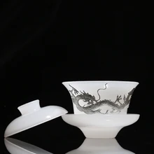 Розовый 120 мл, нефрит, Китай, с серебром, Gaiwan Dragon, инкрустированный серебром китайский чай кунг-фу, супница, ручная работа, домашний чай, посуда для напитков