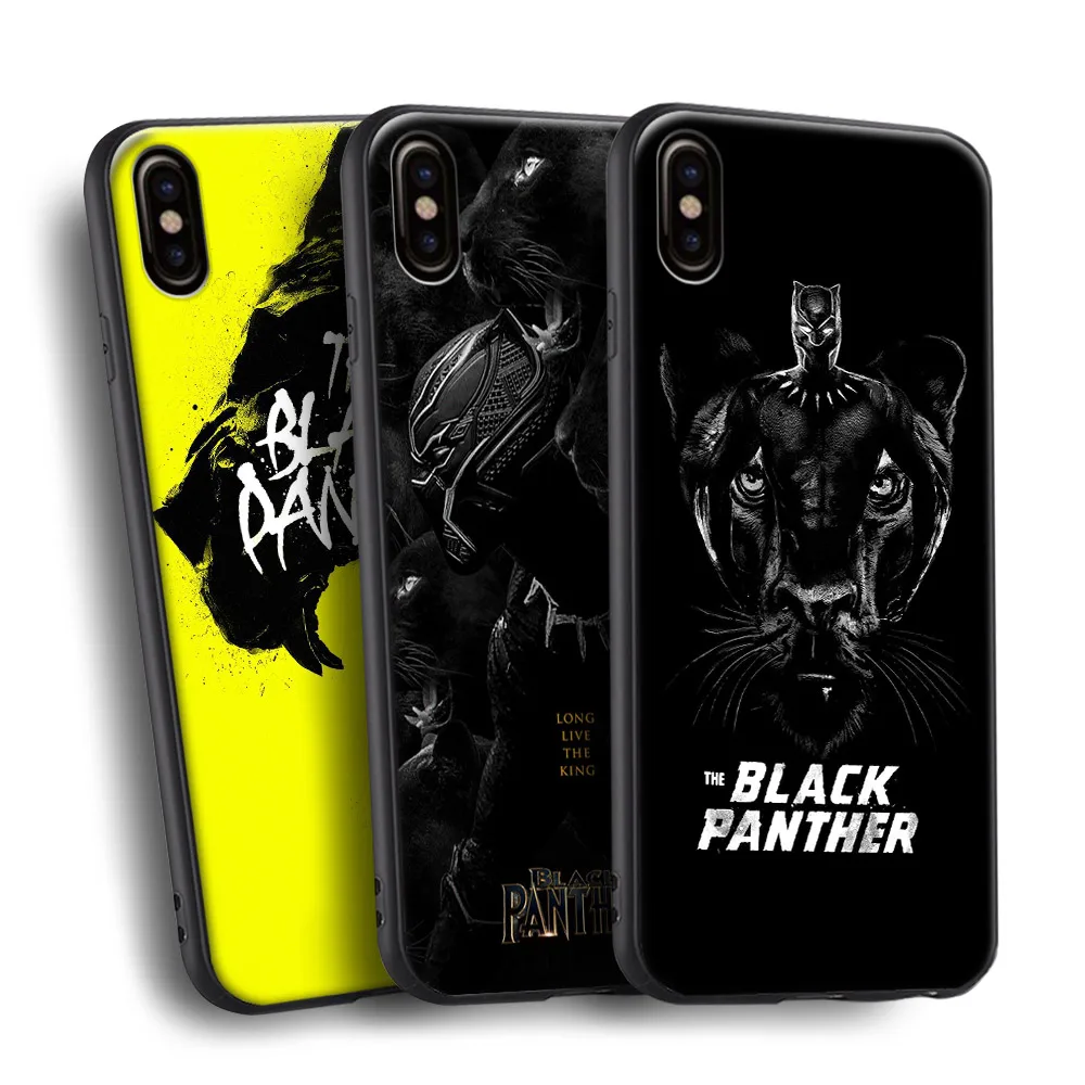 

Black Panther 2018 Film Soft Silicone Phone Case Cover Shell For Apple iPhone 5 5s Se 6 6s 7 8 Plus X XR XS MAX