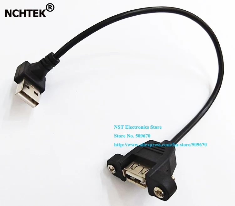 

NCHTEK Up Direction 90 Degree Angled USB 2.0 A Male Connector to Female Extension Cable with Panel Mount Hole/Free shipping/2PCS