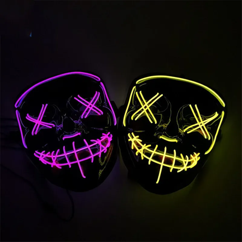 Led Mask Halloween Party Masque Masquerade Masks Neon Maske Light Glow In The Dark Mascara Cosplay Horror Masker Glowing Gifts (9)