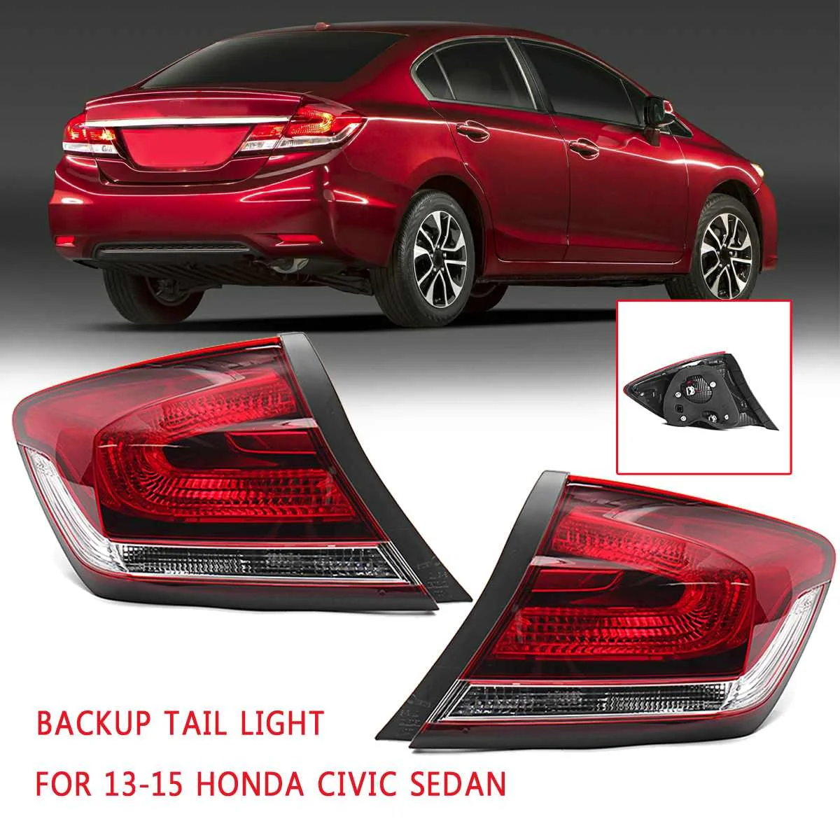 Внешний задний фонарь для Honda Для Civic Sedan 2013 наружный стоп-сигнал задний фонарь 33550TR0A51/HO2804102 - Цвет: Pair