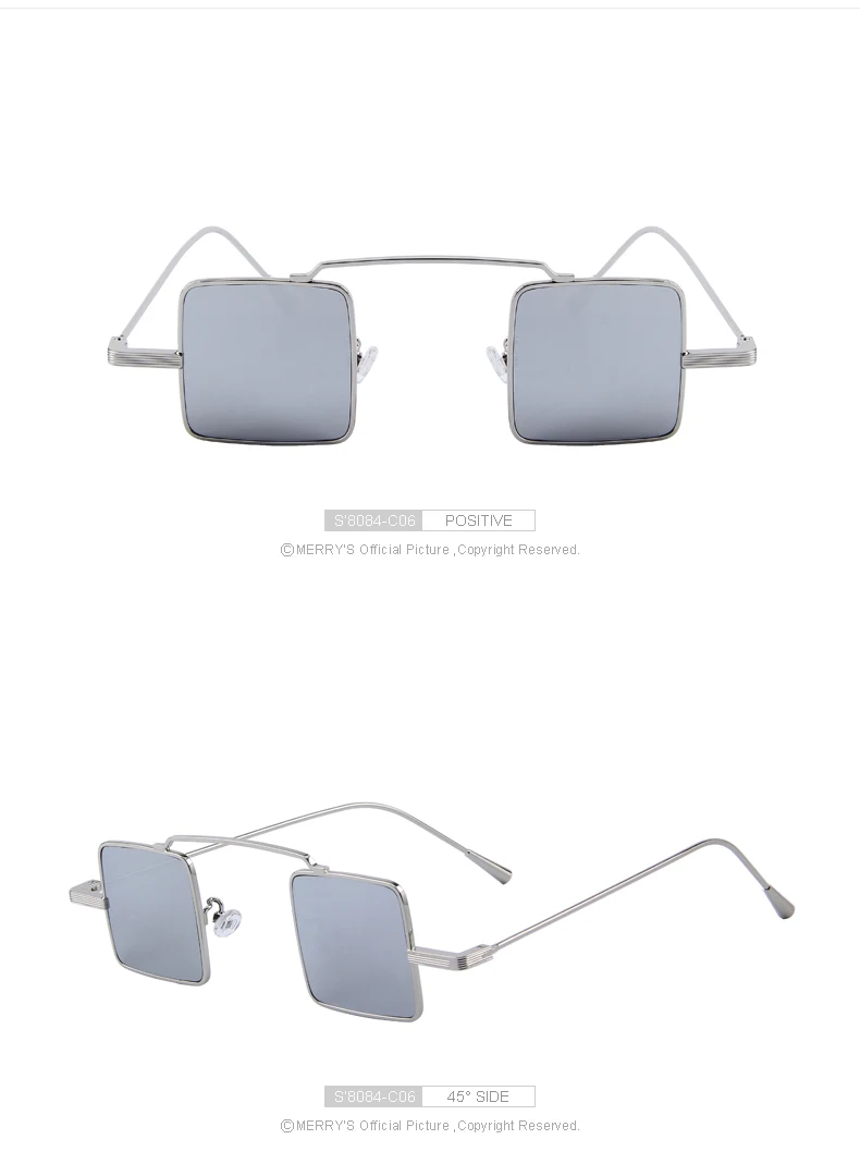 MERRYS винтажные женские/мужские Квадратные Солнцезащитные очки в стиле стимпанк S8084