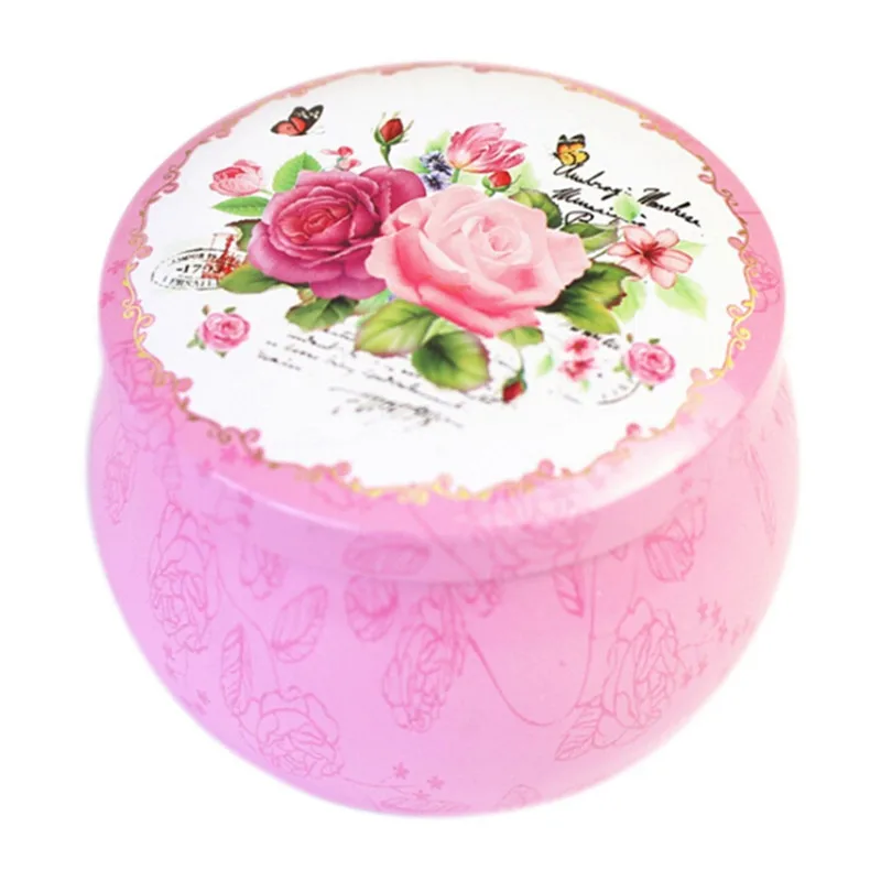 Домашний сад, персональная коробка для конфет, в форме барабана, коробка для конфет, печенья, праздничные вечерние принадлежности, розовый чайник, жестяная коробка, маленькая свежая