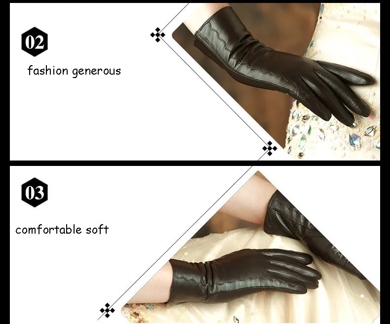 KLSS из брендовой натуральной кожи Для женщин перчатки Высокое качество козьей перчатки тенденции моды леди овчины перчатки зима плюс