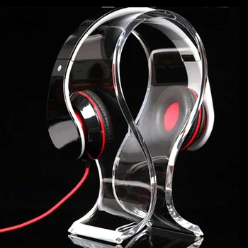 

Vococal Universal Acrylic Headphone Headset Display Stand Rack Hanger Holder Clear White Earphone Fones de ouvido Shelf Bracket