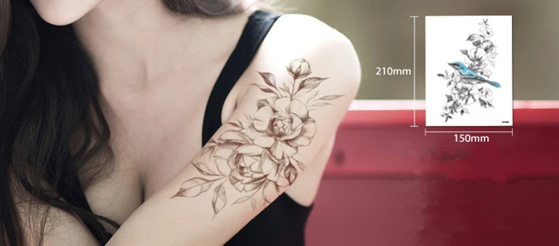 Временная татуировка наклейка цветок свежий стиль женщины мгновенный татуировки боди-арт водонепроницаемый рука поддельные бумага для тату