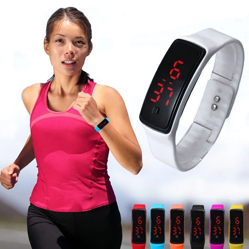 

Fashion Men Women Silicone Band Digital LED Bracelet Wristwatch Sports Running Essential Watches