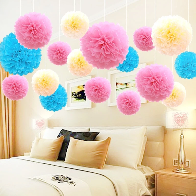 paper pompom decoration paper ball wedding party decoration flower  (2)