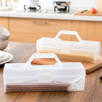 

BalleenShiny Chopsticks Tableware Storage Box Plastic Transparent Storage Bin Case Organizer