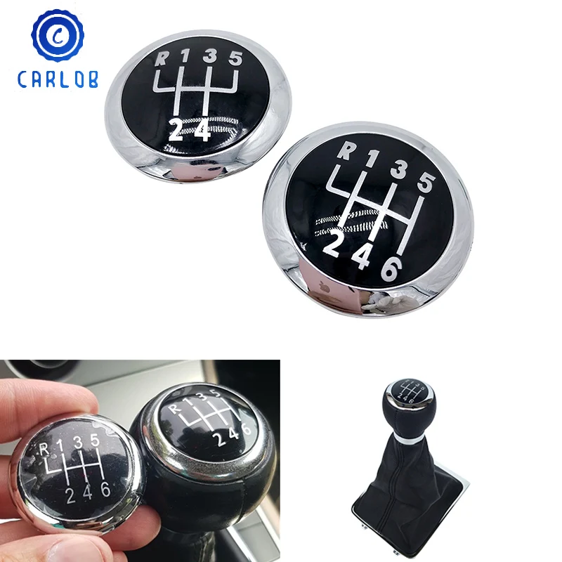 

Carlob 5 / 6 Speed Gear Knob Stick Badge Emblem Trim Cap Cover For Volkswagen VW Passat B6 2005-2011 Car Styling Accessories