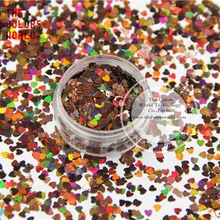 TCA406 лазерный цвет кофе в форме сердца 3 мм размер блестящий зеркальный блеск для ногтей, Татто, художественное украшение и другие