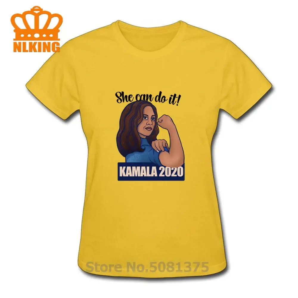 

Kamala Harris 2020 Funny T Shirt for Woman She can do it Short Sleeve women Clothes New Tee Shirt Cotton O Neck T-Shirt Female T