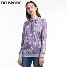 FICUSRONG New Women Hoodies Sweatshirt 2019 Spring Autumn Causal Ladies Hooded Printed Slim Tops Long Sleeve Pullover Coat