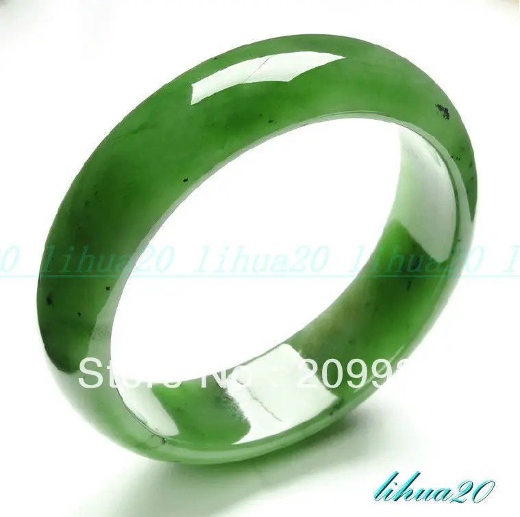 

huij 00325 tural High Quality green HeTian jade jasper women's bangle bracelet 56-60