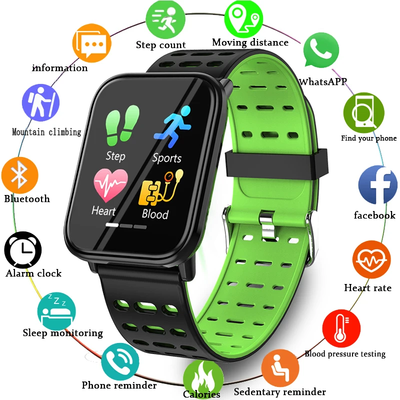 

Full Screen Touch Sport Smart Bracelet Heart Rate Monitor Blood Pressure Smart Wristband Pedometer Smart Band for Android IOS