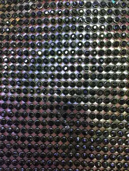 

Rhinestone Wrap Mesh Wedding Decoration Bling Black Rhinestone in Black Mesh Crystal Ribbons