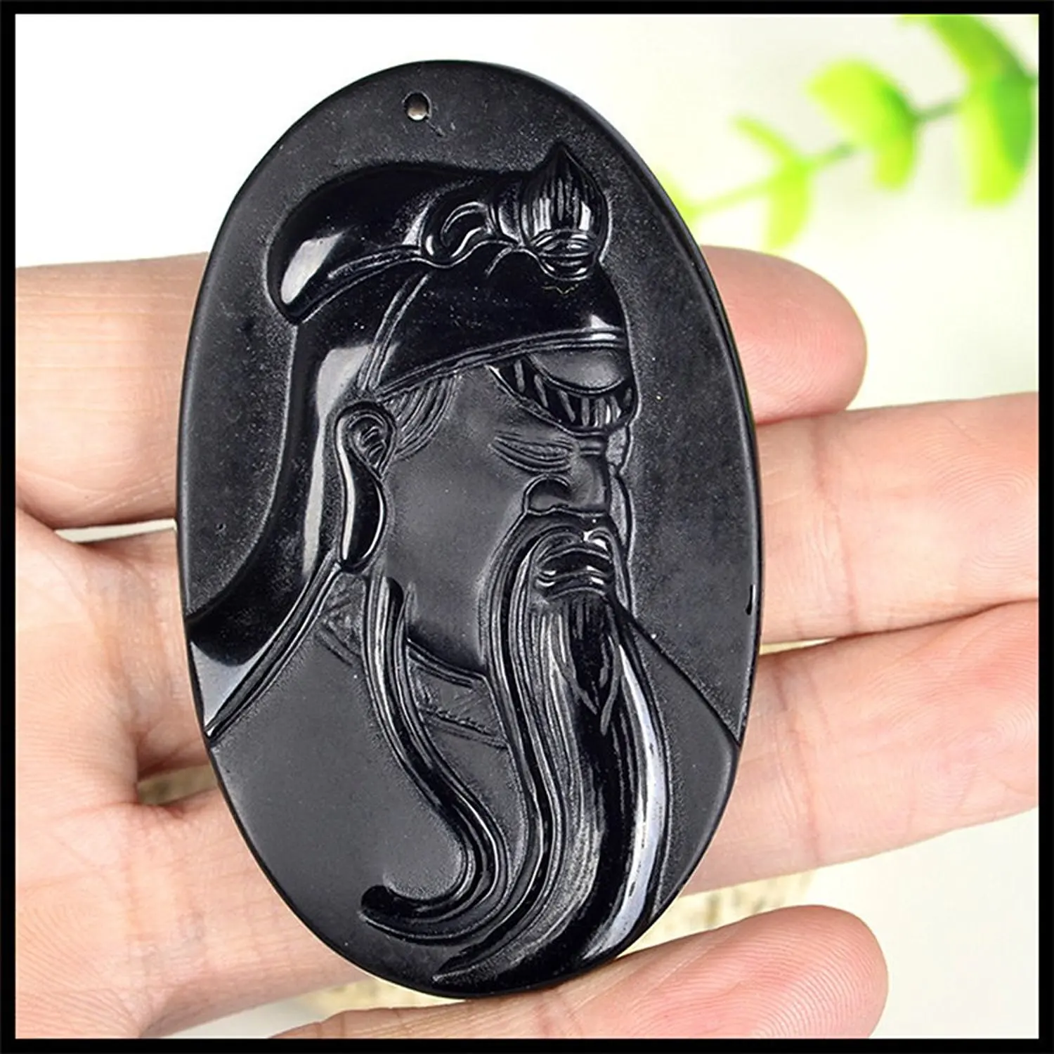 Koraba Fine Jewelry C1lint7785631 натуральный Дракон из обсидиана Гуань Гонг Юй Воин держать
