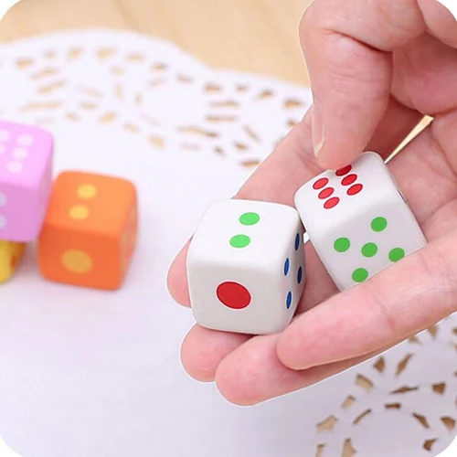 2PCS Kawaii Dice Design Eraser Candy Color Pencil Erasers Rubber Toys Stationery School Office Kids Supplies  (SS-2007)