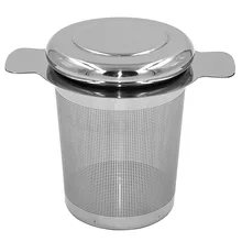 Многоразовый сетчатый чайный заварник с крышкой, чайное ситечко, заварник из нержавеющей стали, фильтр для специй, посуда для напитков, кухонные аксессуары