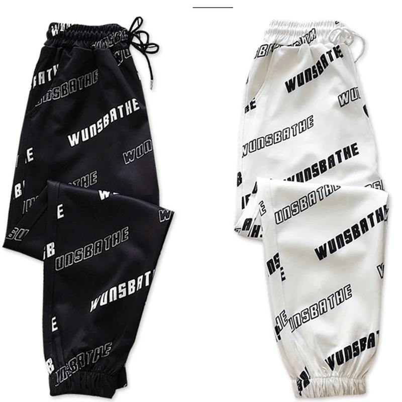 

Autumn Harajuku Women's Sports Pants Letter Printed Big Pocket Women's Pants Loose Harem Pants Women Hip Hop Streetwear Trousers