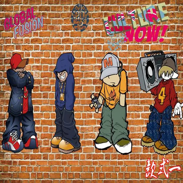 3d abstract european graffiti photo mural vintage wallpaper