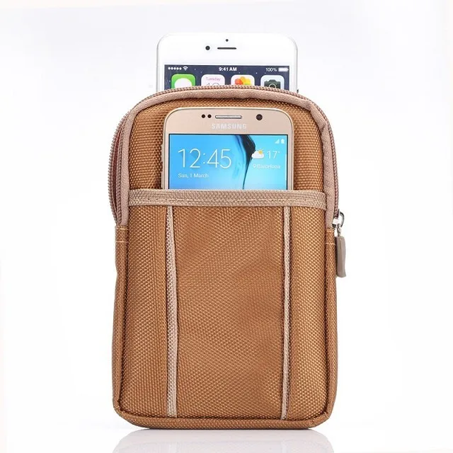 Universal Outdoor Double Pockets Bag Phone Cases For Apple iPhone 4 4s 5 5s 5c SE 6 6S 7 Plus Cover Hook Loop With Belt Pouch |