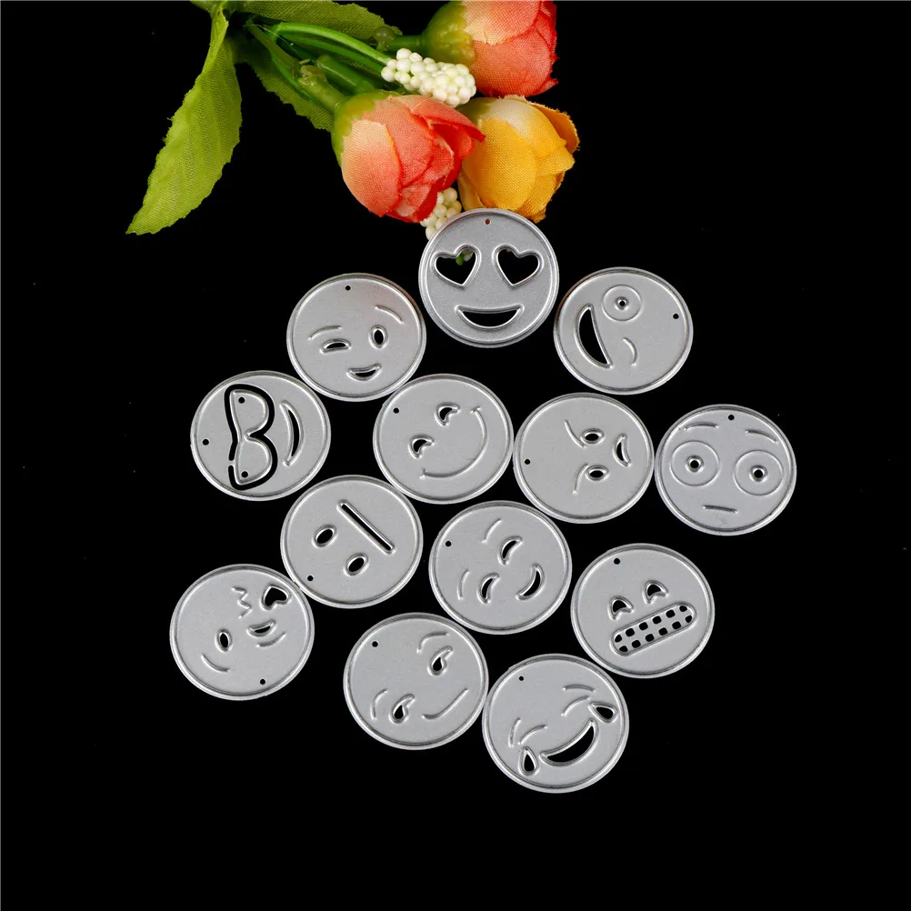 

Smiling face combination Metal craft paper die cutting dies for Scrapbooking/DIY Valentine's day album hot 13pcs