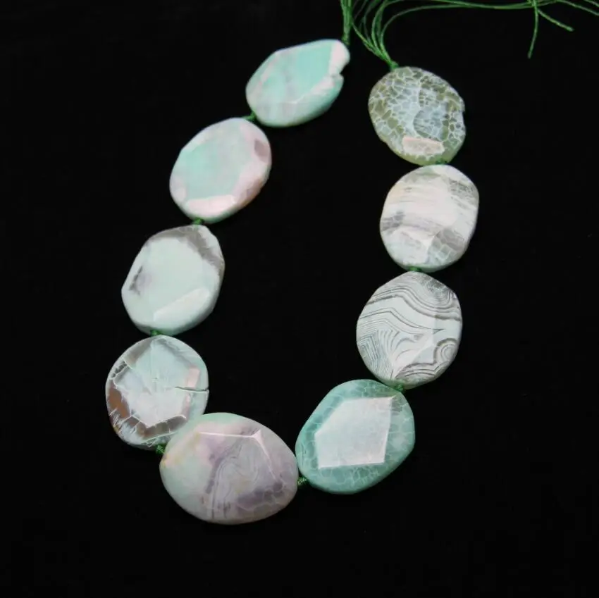 4 color choice,9pcs/str Large Faceted Achate Slab Beads Drilled Pendants Jewelry,Natural Dragon Veins Stones Cut Slice Necklace