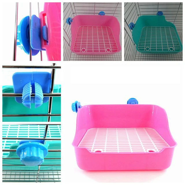 Small Pet Pee Wc Servizi Plastica Multicolor Rabbit Cleaning Rabbit Toilet Buckle Design Small Animals Toilet Accessories