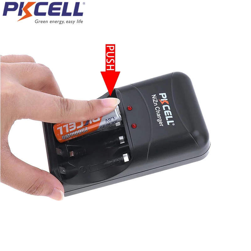 PKCELL NIZN зарядное устройство для 2 или 4 шт. AA или AAA перезаряжаемые Batteries светодиодный свет показывает с США или ЕС Plug
