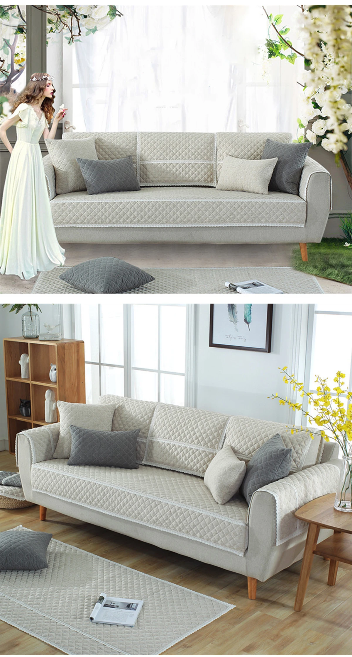 Однотонный чехол для дивана, моющийся, съемный, полотенце, подлокотник ...