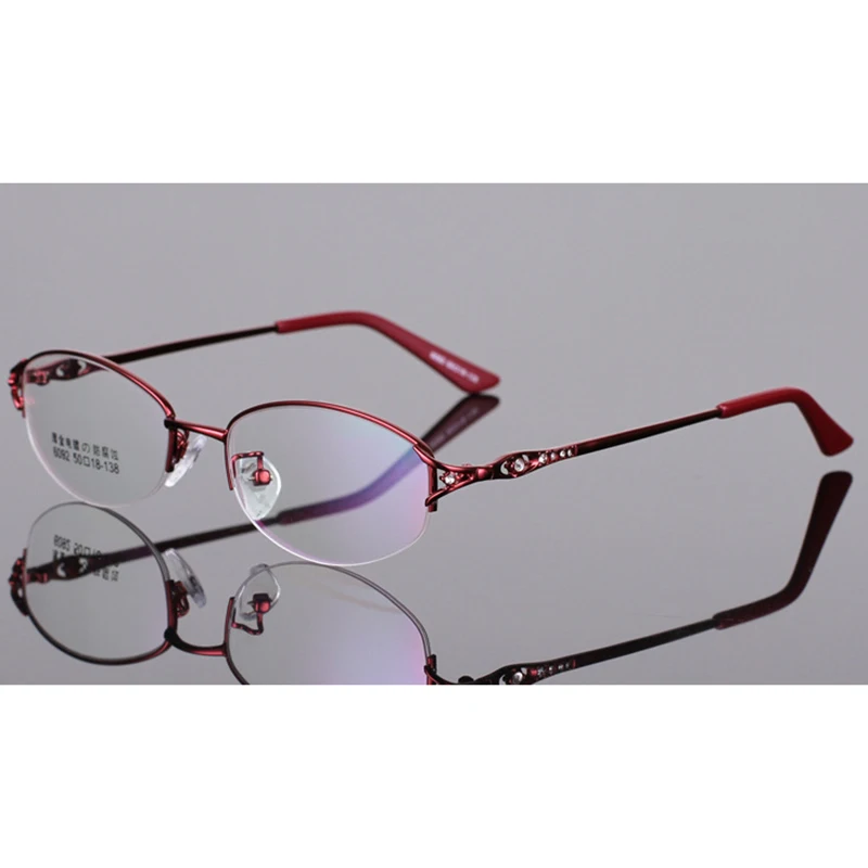 Prescription glasses Women Temperament half rim Photochromic lens For Moypia Cylinder With diopter lens