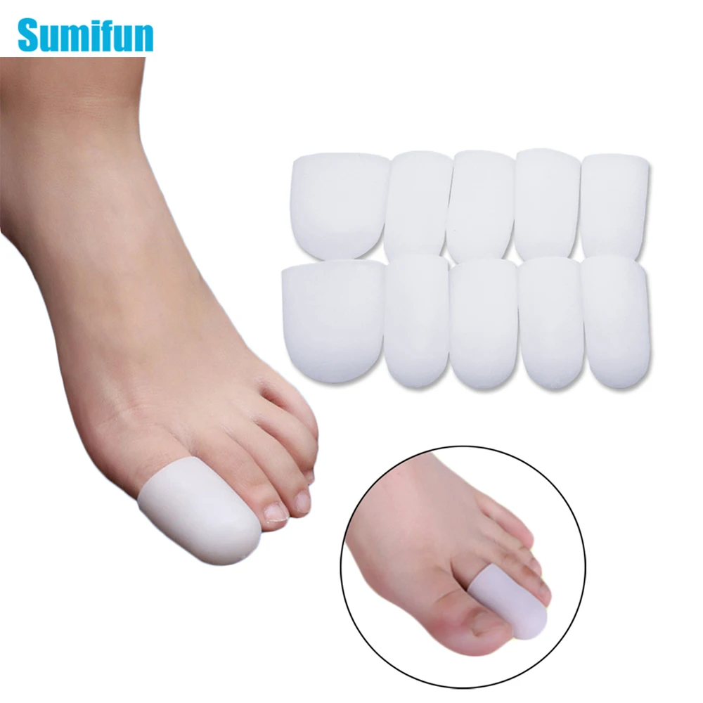 Sumifun 10Pcs New Women Silicone Gel Toe tube Corns Blisters Gel Bunion Toe Finger Protector Foot  Insoles Feet Massage D0121