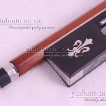 1 шт., круглая палка из бразильского дерева 4/4, скрипка, бант, эбеновая лягушка, цветок, инкрустированный 4/4#26