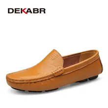 DEKABR Tamaño Grande 36 ~ 50 de Alta Calidad Los Hombres de Cuero Genuino Zapatos Mocasines de Los Holgazanes Hombres de Marca de Moda Pisos Comfy Suave Zapatos de conducción