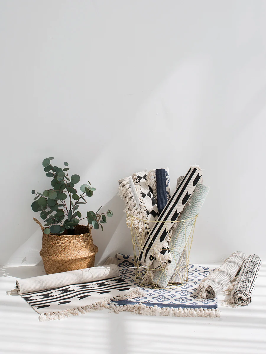 Ковер Kilim для гостиной из 100% хлопка индейский ковер с геометрическим узором в