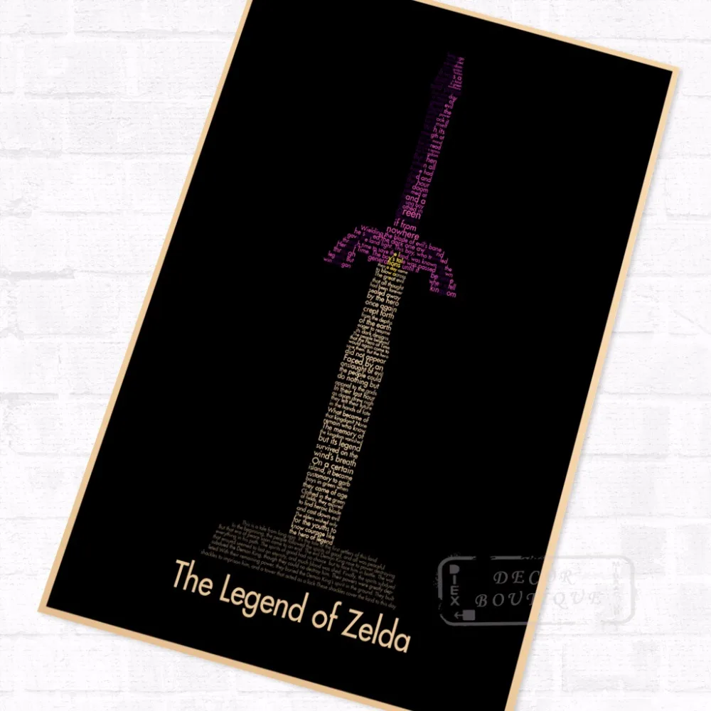 

The Sword Not Pulled the Legend of Zelda Video Game Poster Retro Canvas DIY Wall Stickers Art Home Bar Posters Decor Gift
