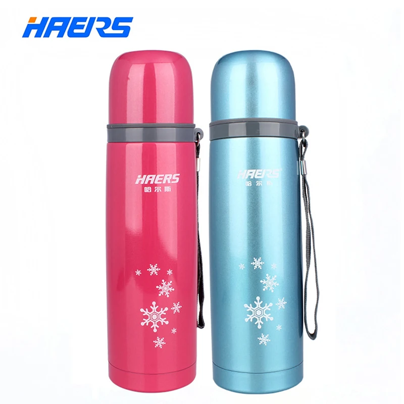 Haers 500ml Food Grade 18/8 Stainless Steel Thermo Flask with Rope New Style Snowflake Vacuum Cup HB-500FA-1 | Дом и сад