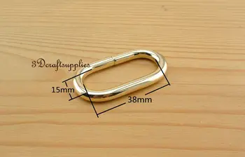 

metal oval Rings oval loop for webbing light gold 38 mm 1 1/2 inch 10pcs U106