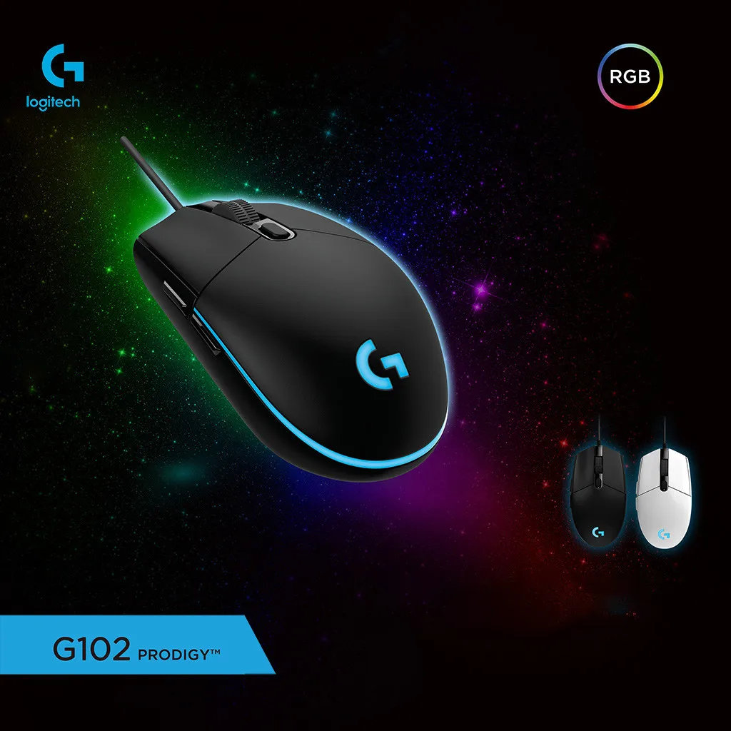 Проводная игровая мышь logitech G102 8000 dpi 6 программируемых кнопок RGB оптическая мышь для компьютера USB мышь ноутбука 719#2